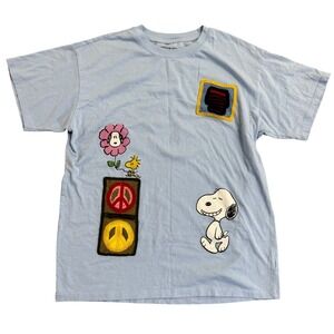 Peanuts Blue Keep On Smiling Charlie Brown Franklin Peace Sign Snoopy